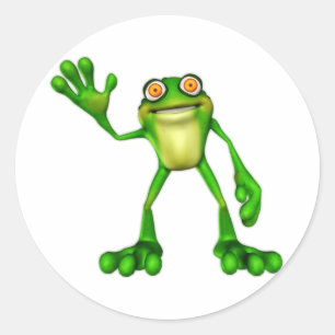 Sticker Rond Froggie la chouette grenouille à caricatures