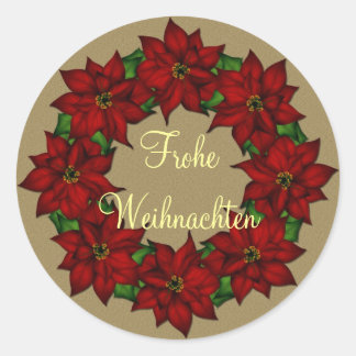 Sticker Rond Frohe Weihnachten - Weihnachtsstern Motiv