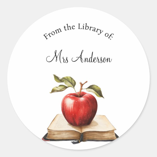 Sticker Rond From the Library of Labels, Library Stickers, Book (Devant)