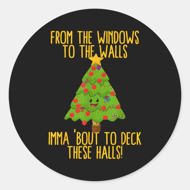 Sticker Rond From The Window To The Wall Christmas Tree Em Xmas (Devant)