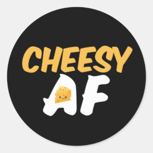 Sticker Rond Fromage AF Amusant et fromage mignon