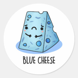 Sticker Rond Fromage Bleu Drôle Pun Triste