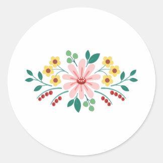 Sticker Rond Frontière florale