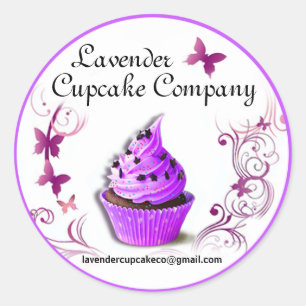 Sticker Rond Frontière pourpre d'autocollant du petit gâteau Co