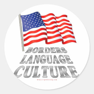 Sticker Rond Frontières, Langue, Culture
