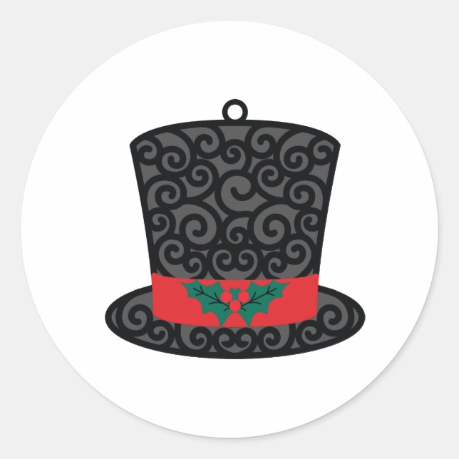 Sticker Rond Frosty Le Casquette Snowman (Devant)