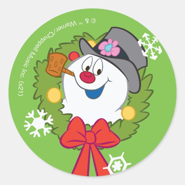 Sticker Rond Frosty the Snowman™ | Crème Frosty Holiday (Devant)