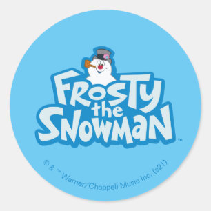 Sticker Rond Frosty the Snowman™ Logo empilé gelé