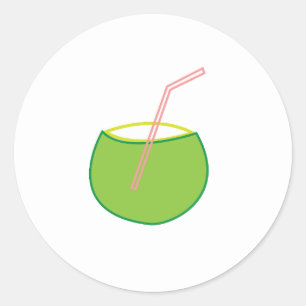 Sticker Rond Fruit à la noix de coco