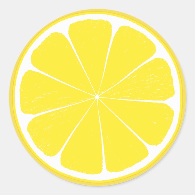Sticker Rond Fruit Citrus jaune clair Conception de tranches de (Devant)