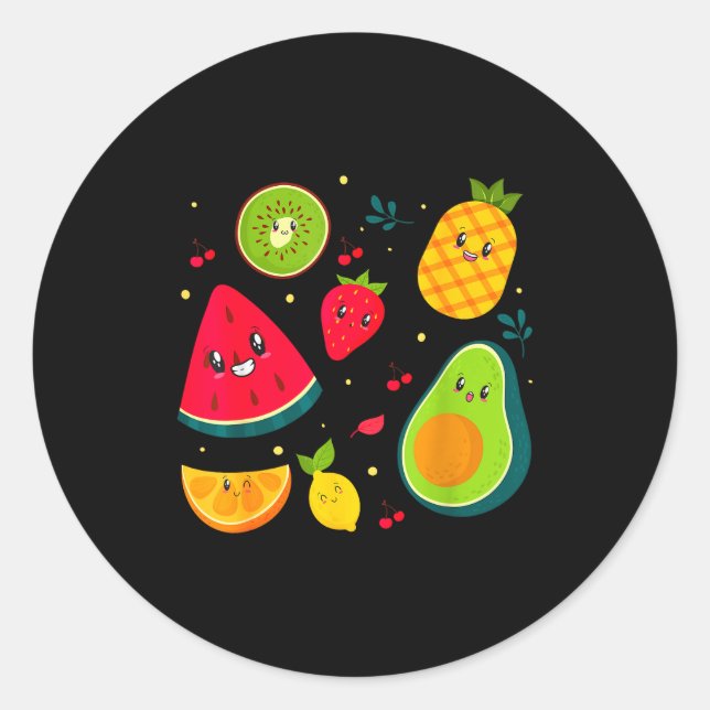 Sticker Rond Fruit Costume Sweet Tea Fruit Salad Men Women Coup (Devant)