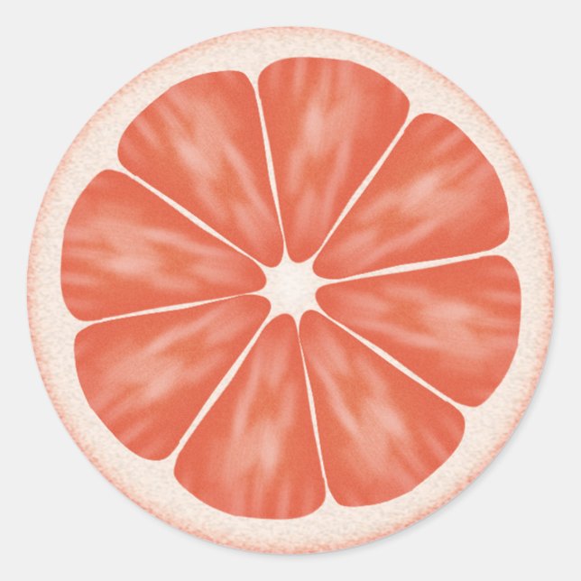 Sticker Rond Fruit d'agrumes de pamplemousse rose (Devant)