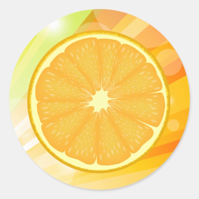 Sticker Rond Fruit d'agrumes en tranches d'orange (Devant)