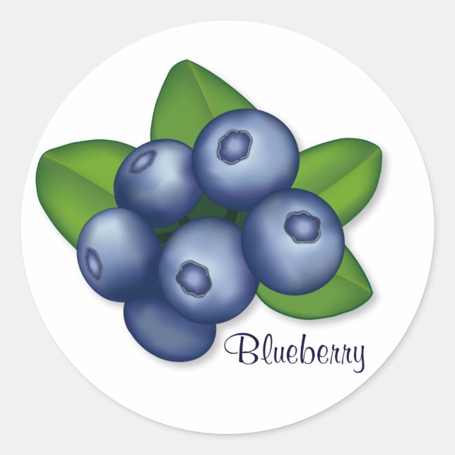 Sticker Rond Fruit de bleuet doux d'été (Devant)