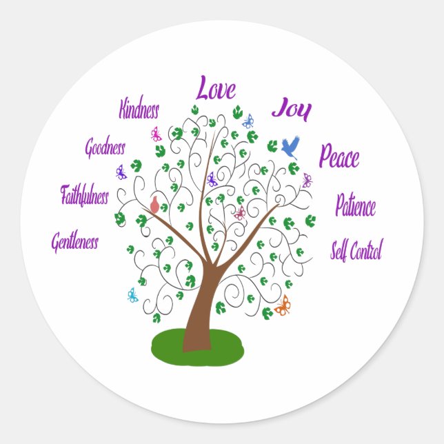 Sticker Rond Fruit De L'Arbre-Esprit Magnet (Devant)