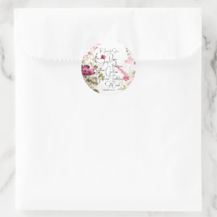 Sticker Rond Fruit de l'Esprit floral rose
