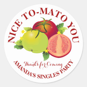 Sticker Rond Fruit de tomate amusant