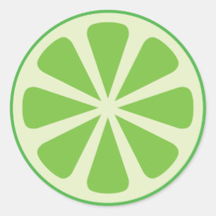 Sticker Rond Fruit de tranche de citron vert 1er Merci d'annive