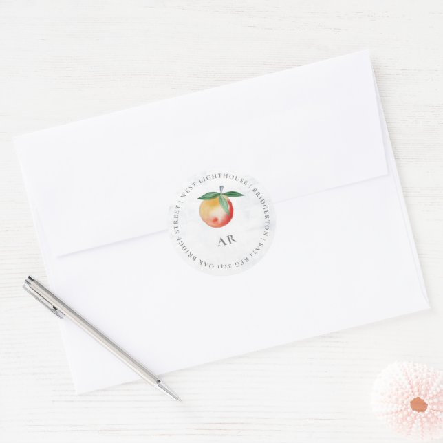 Sticker Rond Fruit de verger d'été (Enveloppe)