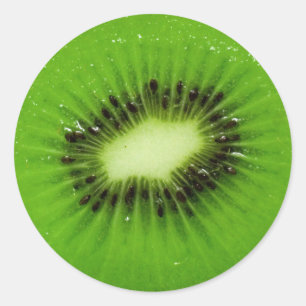 Sticker Rond Fruit Kiwi tranche fraîche