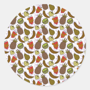 Sticker Rond Fruit motif transparent motif de surface de frui