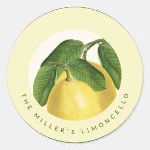 Sticker Rond Fruits Citronnés Citrons Limoncello Maison
