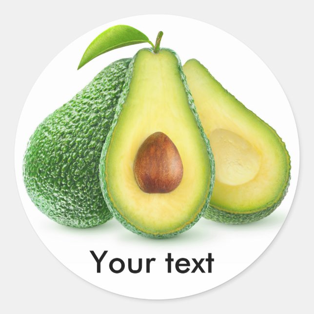 Sticker Rond Fruits d'avocat coupés (Devant)
