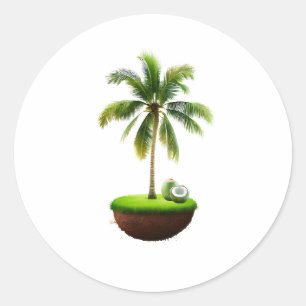 Sticker Rond Fruits de cocotier