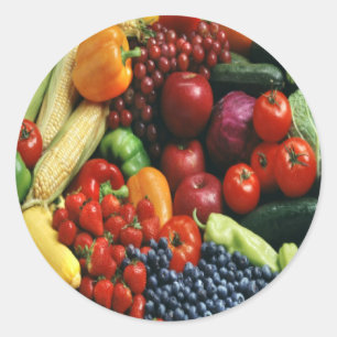 STICKER ROND FRUITS ET LÉGUMES