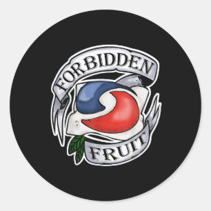 Sticker Rond Fruits interdits Stupide Ado Challenge Tattoo Pod