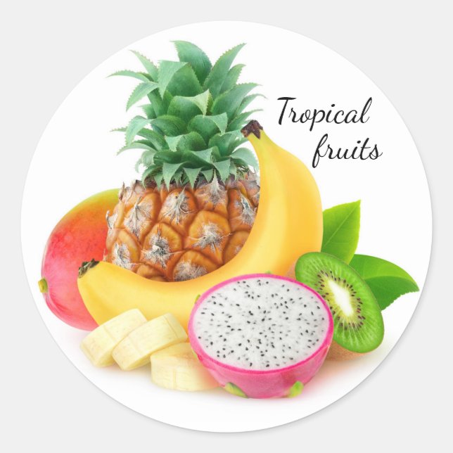 Sticker Rond Fruits tropicaux (Devant)