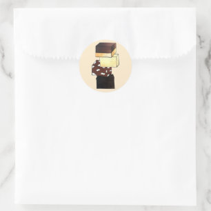 Sticker Rond Fudge Stack Confection Confection Sucres de confis
