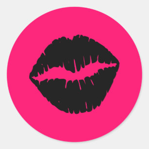 Sticker Rond Fumée rose et noire