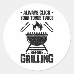 Sticker Rond Fumer Viande Barbecue Grillade Fumée Viande fumée 