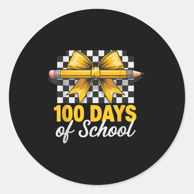 Sticker Rond Fun 100 Days Teacher Celebration School Clroom Sty (Devant)