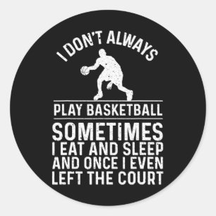 Sticker Rond Fun Basket-Ball Conception Pour Enfants Hommes Fem