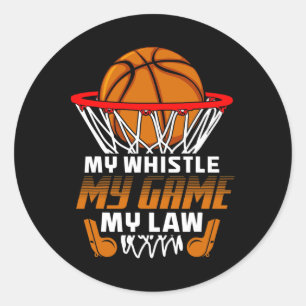 Sticker Rond Fun Bysketbyll Citations d'arbitre Cadeau I Hoops