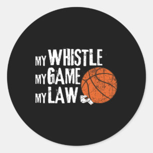 Sticker Rond Fun Bysketbyll Ref Hoops - Bysketbyll Arbitre 1