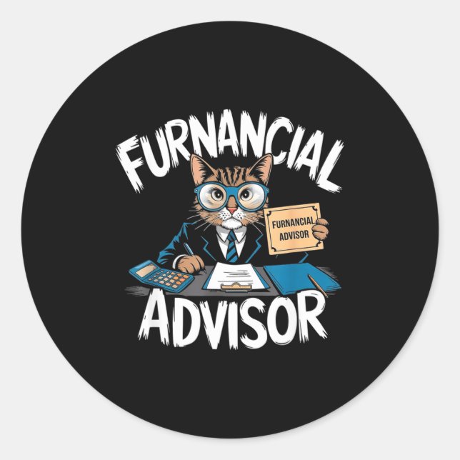 Sticker Rond Fun Financial Planner Gift Funny Retirement Adviso (Devant)