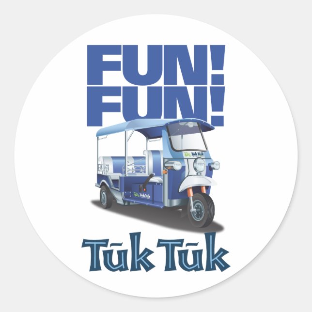 Sticker Rond FUN FUN Tuk Tuk (Devant)