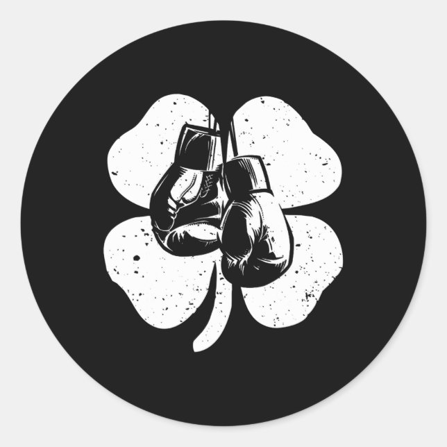 Sticker Rond Fun Irish Boxing Costume Shamrock St Patrick's Da (Devant)
