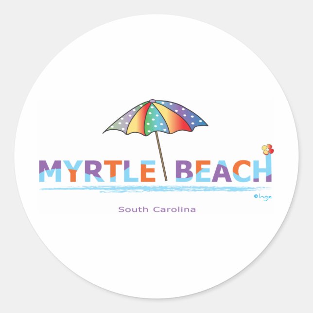 Sticker Rond Fun Myrtle Beach, SC (Devant)