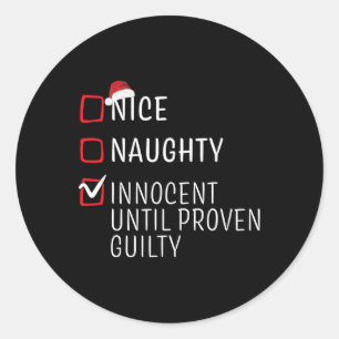 Sticker Rond Fun Naughty Nice Noël Famille Pajama Hommes Femmes