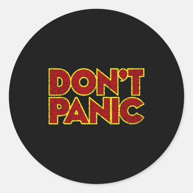 Sticker Rond Fun Nostalgic Tees Don't Panic - Women's Clic Fit  (Devant)