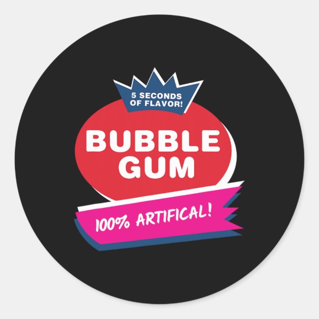 Sticker Rond Fun rose bulle gomme Halloween Costume (Devant)