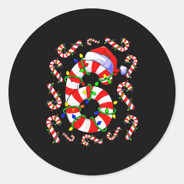 Sticker Rond Fun Six Seven 6 7 Meme Design Couples Christmas Ca (Devant)