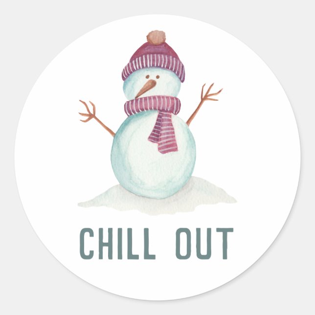 Sticker Rond Fun Snowman Noël (Devant)