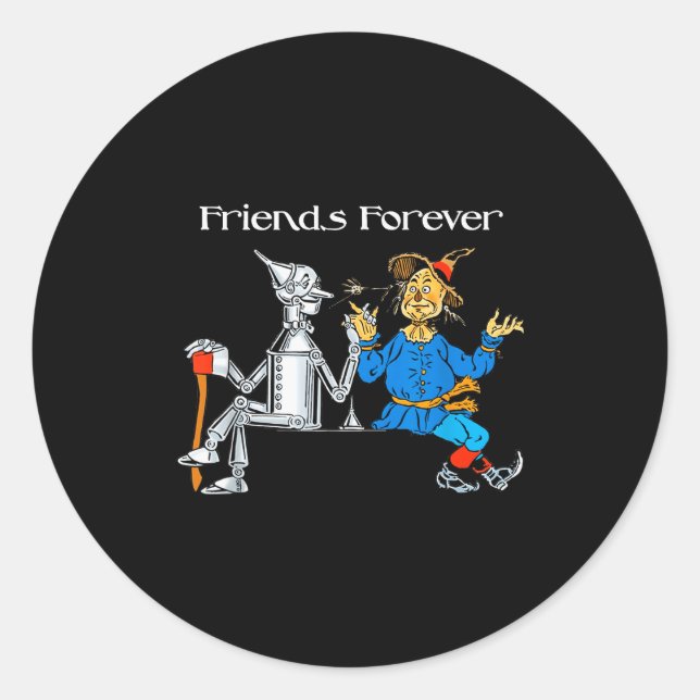 Sticker Rond Fun Tee Shirt Friends Forever Wizard Of Oz Ecrow  (Devant)