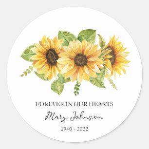 Sticker Rond Funérailles du mémorial de tournesol