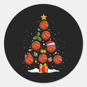 Sticker Rond Funky Basketball Noël Arbre Lumières Noël Pour Moi
